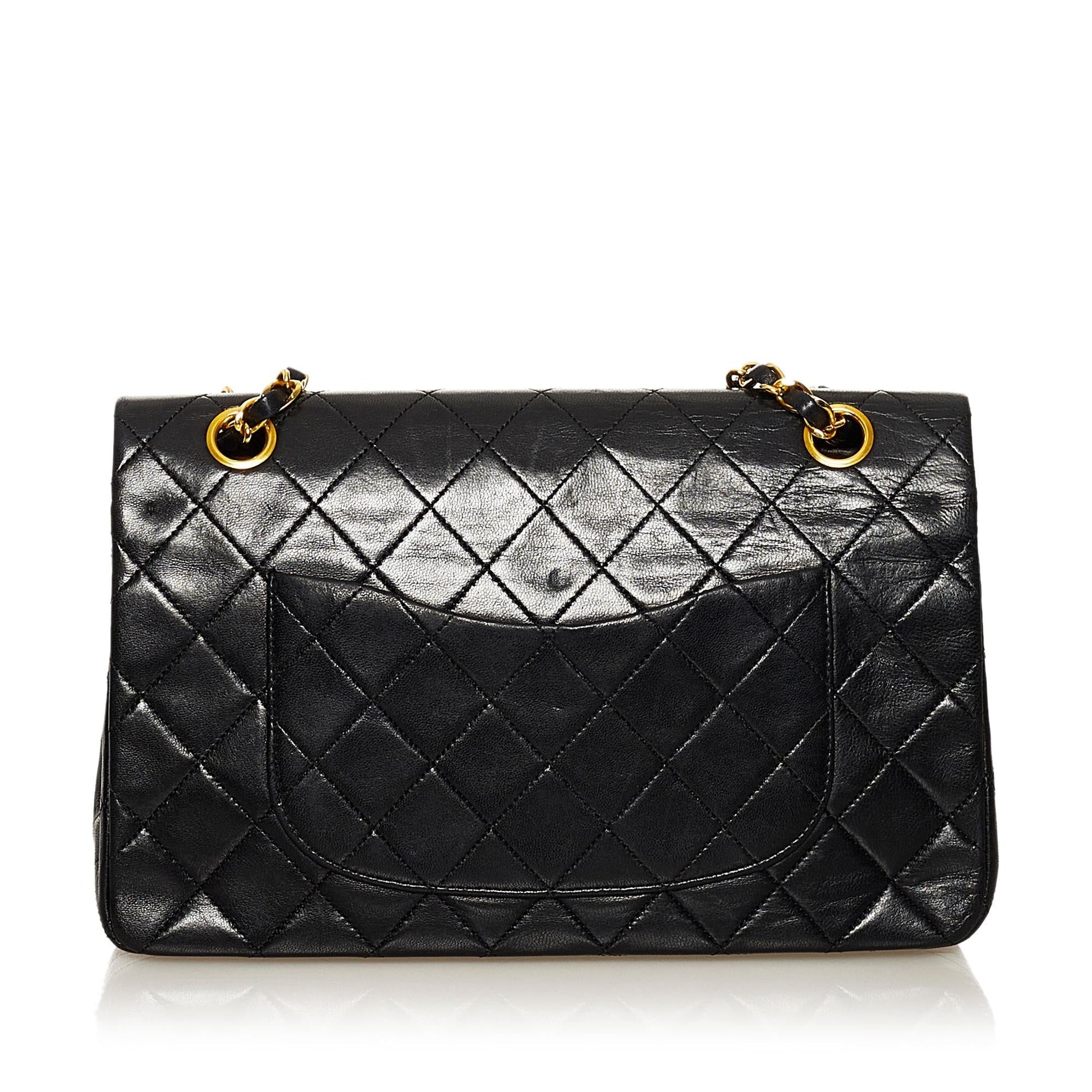 Chanel Classic Lambskin Double Flap SHG Leather Shoulder Bag 14