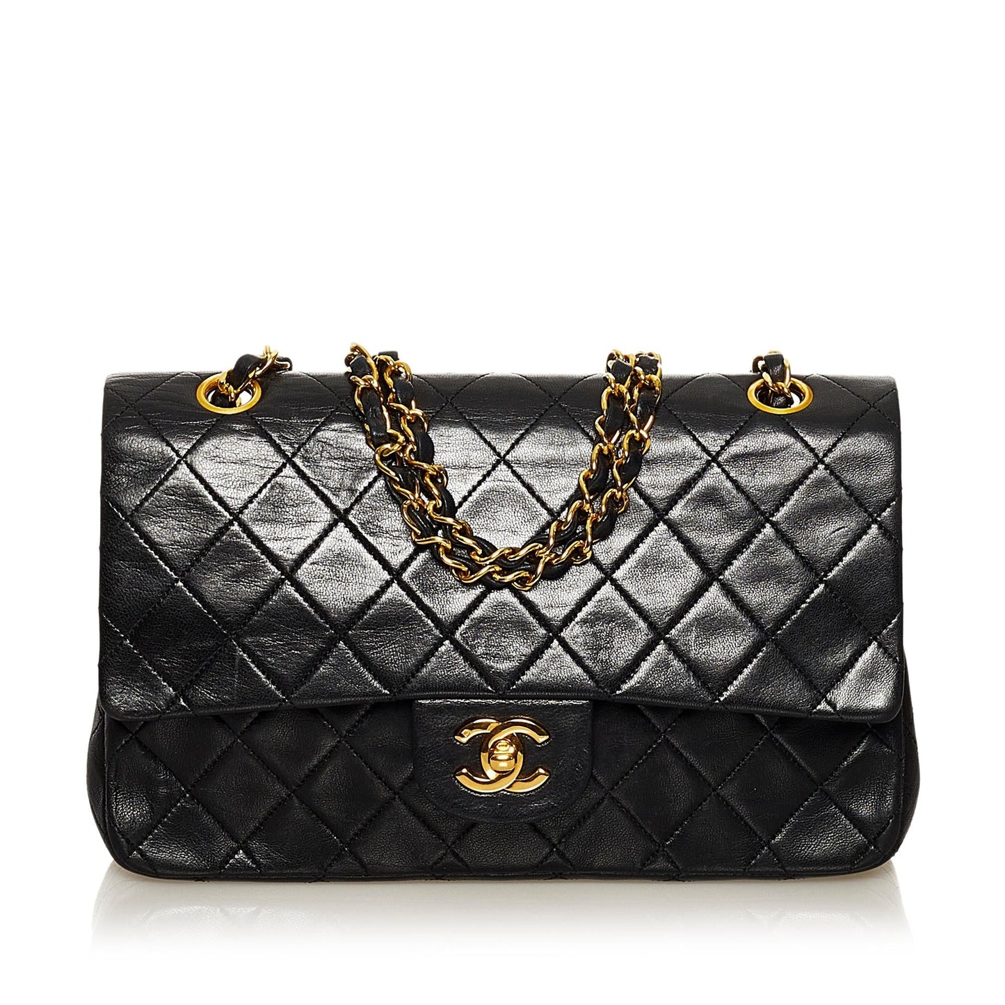 Chanel Classic Lambskin Double Flap SHG Leather Shoulder Bag 14