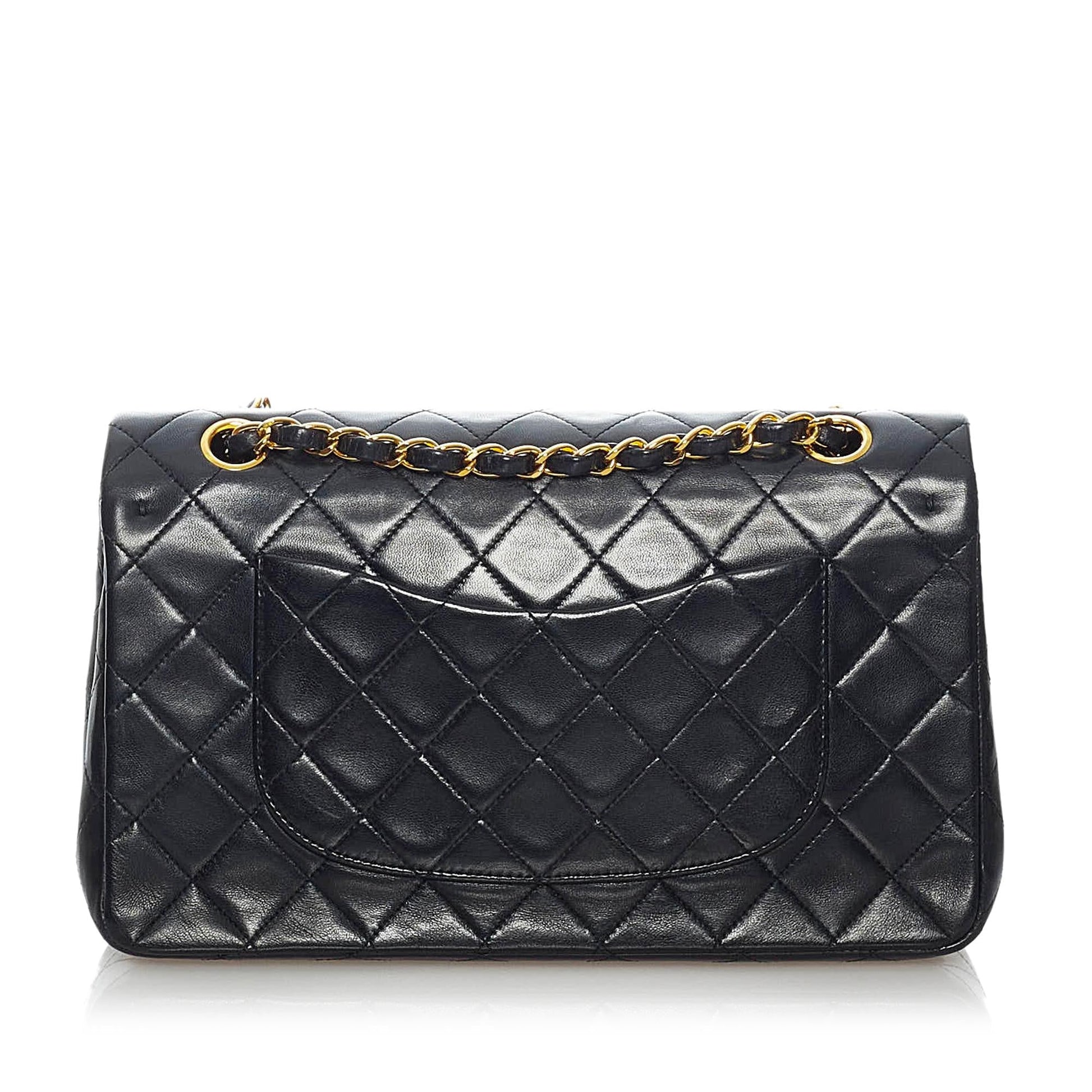 Chanel Classic Lambskin Double Flap SHG Leather Shoulder Bag 15