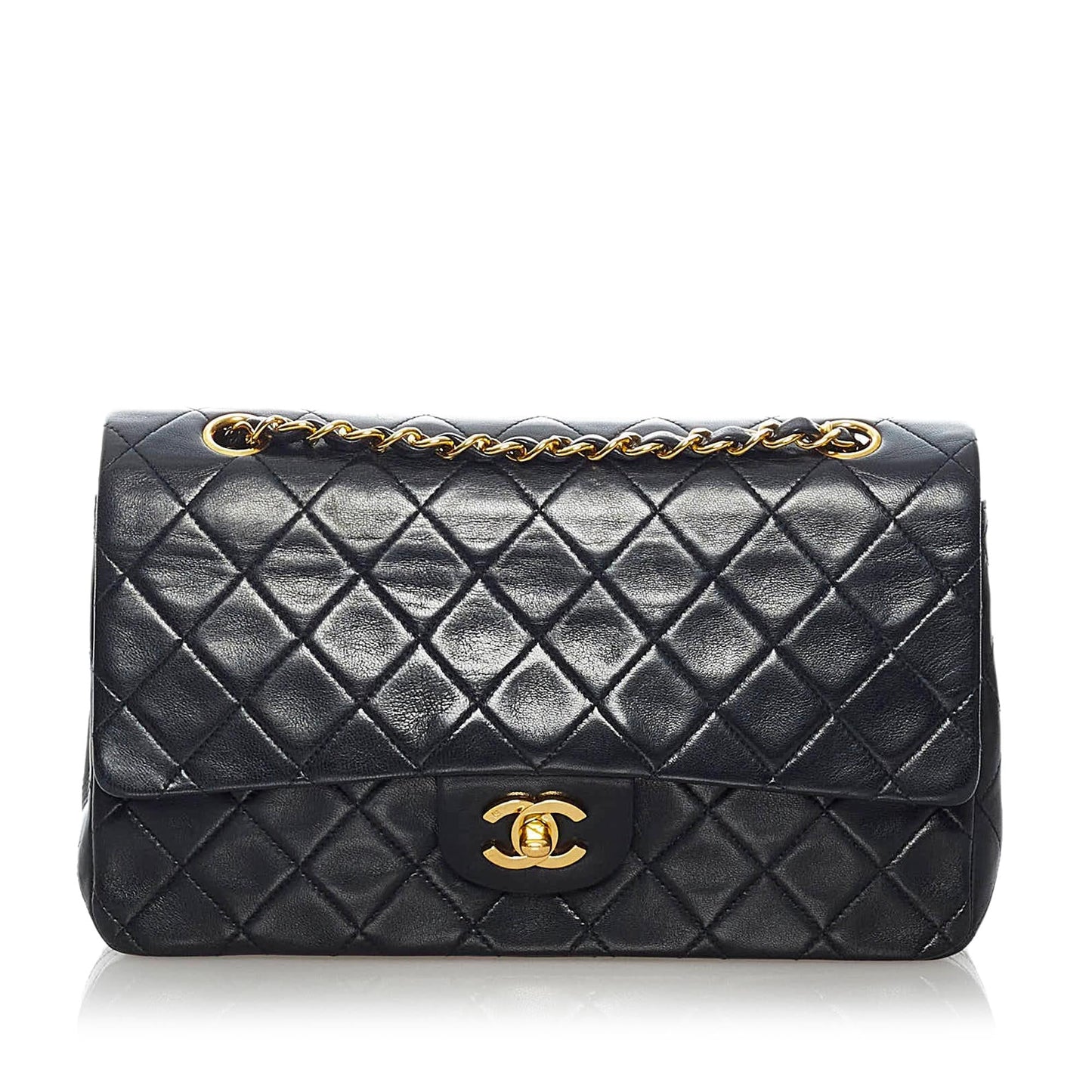 Chanel Classic Lambskin Double Flap SHG Leather Shoulder Bag 15