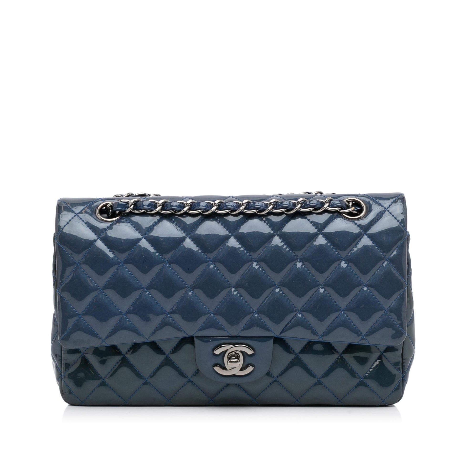 Chanel Classic Patent Double Flap SHG-h5NmoX Leather Shoulder Bag