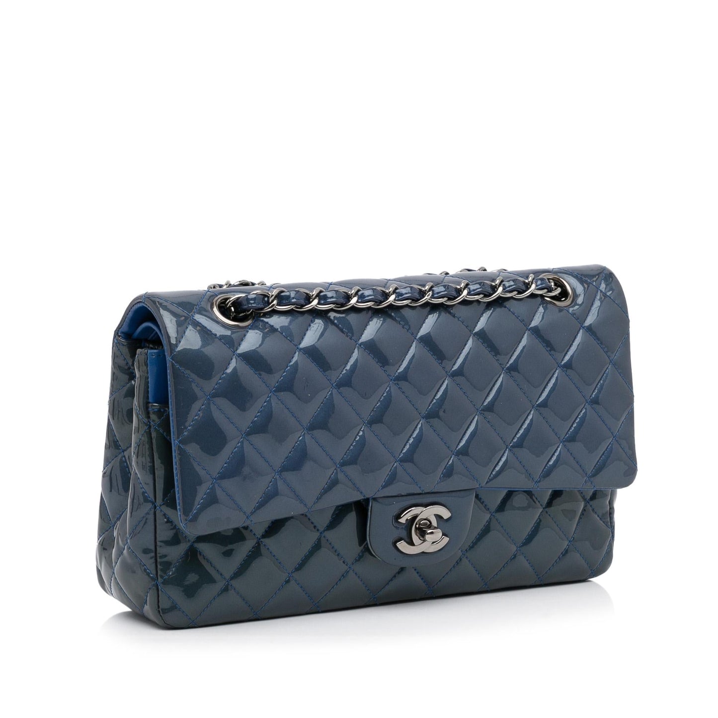 Chanel Classic Patent Double Flap SHG-h5NmoX Leather Shoulder Bag