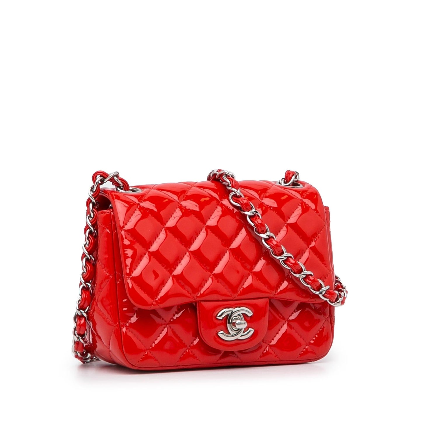 Chanel Classic Square Patent Single Flap SHG-tPyR6G Leather Mini Bag