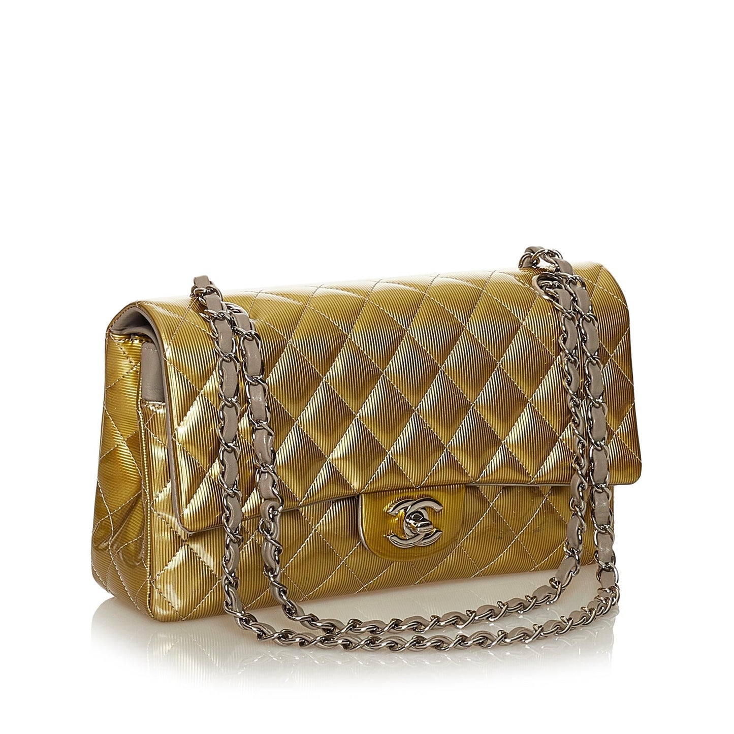 Chanel Classic Patent Double Flap SHG Leather Shoulder Bag