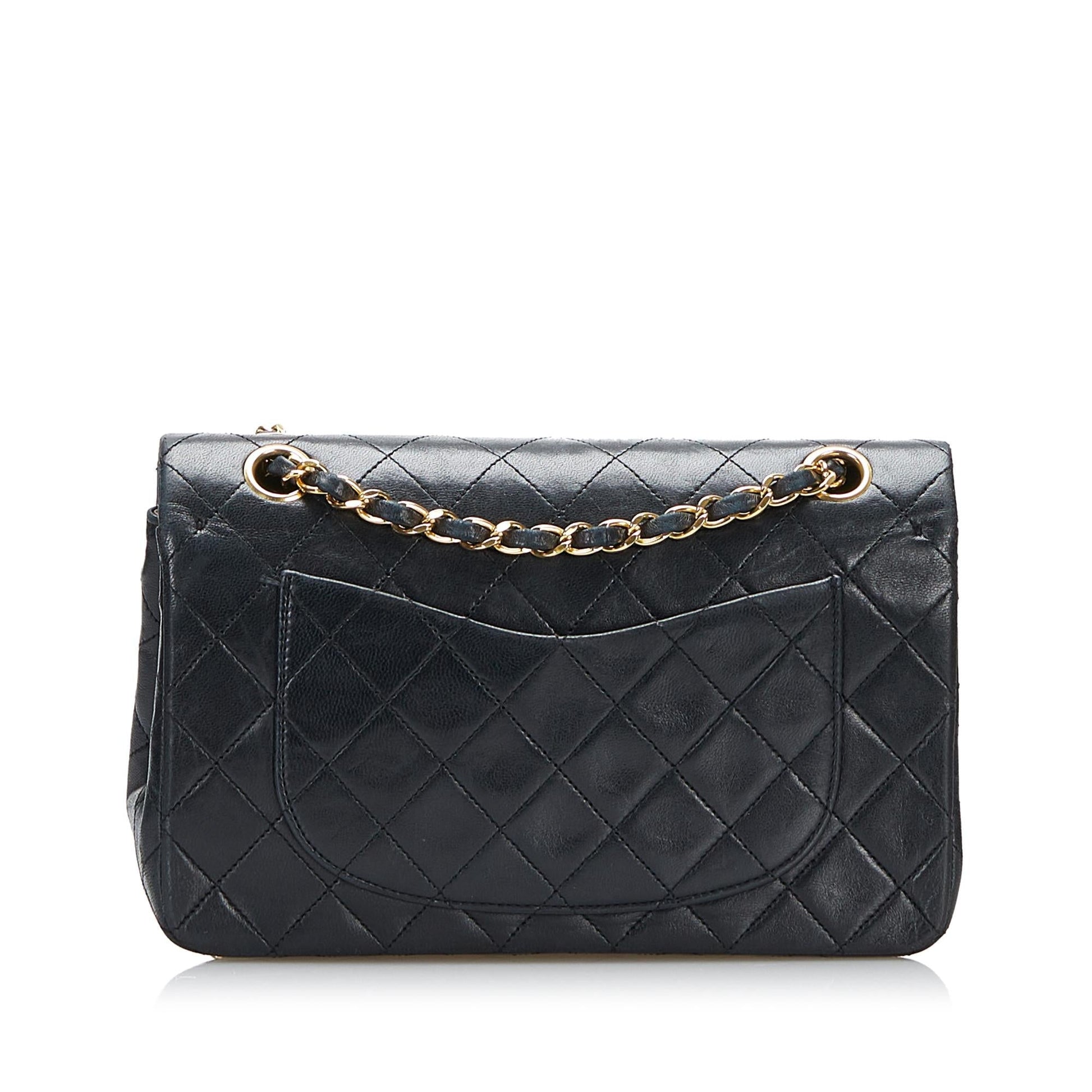Chanel Classic Lambskin Double Flap SHG Small Handbag 10