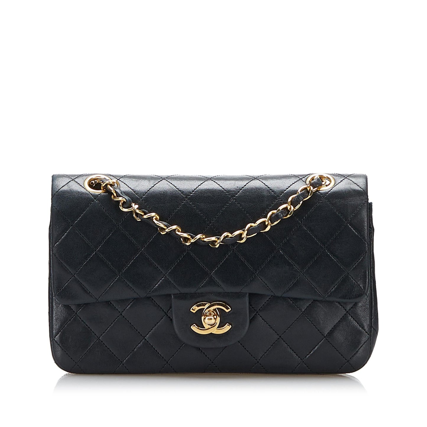 Chanel Classic Lambskin Double Flap SHG Small Handbag 10