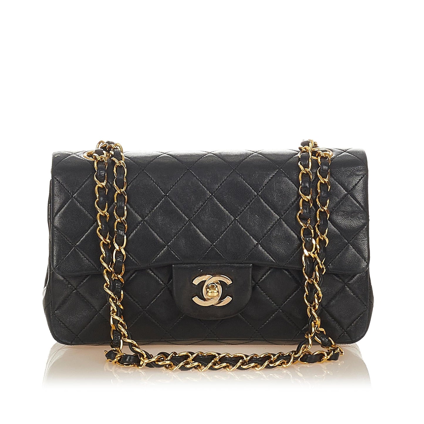 Chanel Classic Lambskin Double Flap SHG Small Leather Shoulder Bag