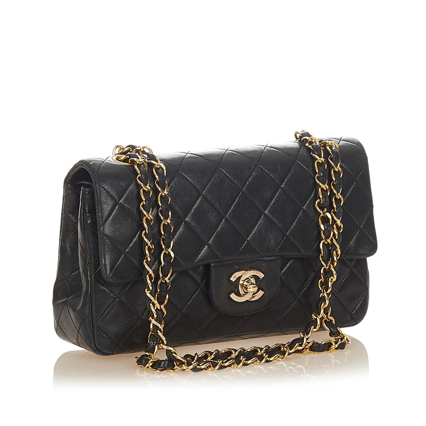Chanel Classic Lambskin Double Flap SHG Small Leather Shoulder Bag