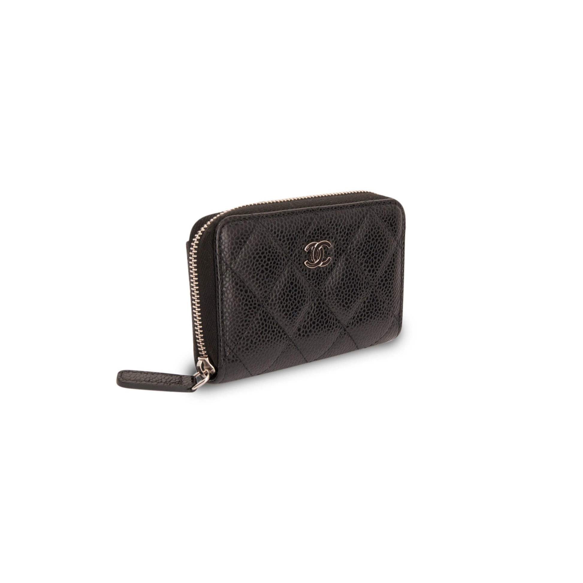 Chanel Classic Zipped Coin Purse Wallet Case Box Receipt