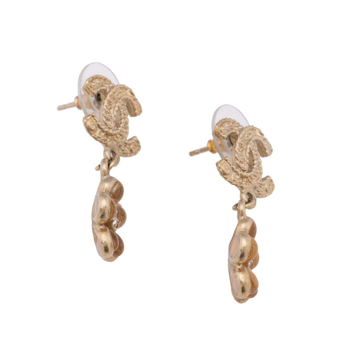 Chanel Coco Flower Cc Drop Earrings (Shf-Mhuman)