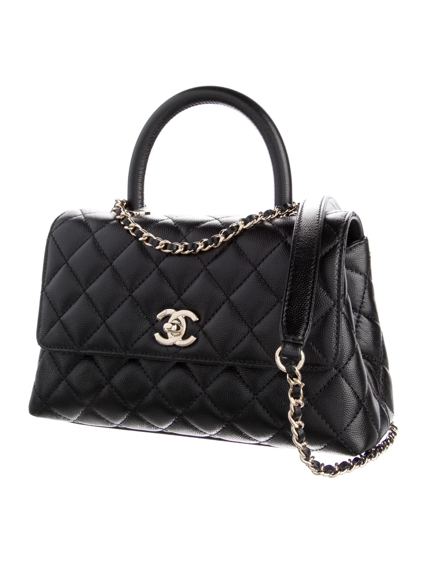 Chanel Caviar Quilted Coco Handle 21P Medium Women Bag
