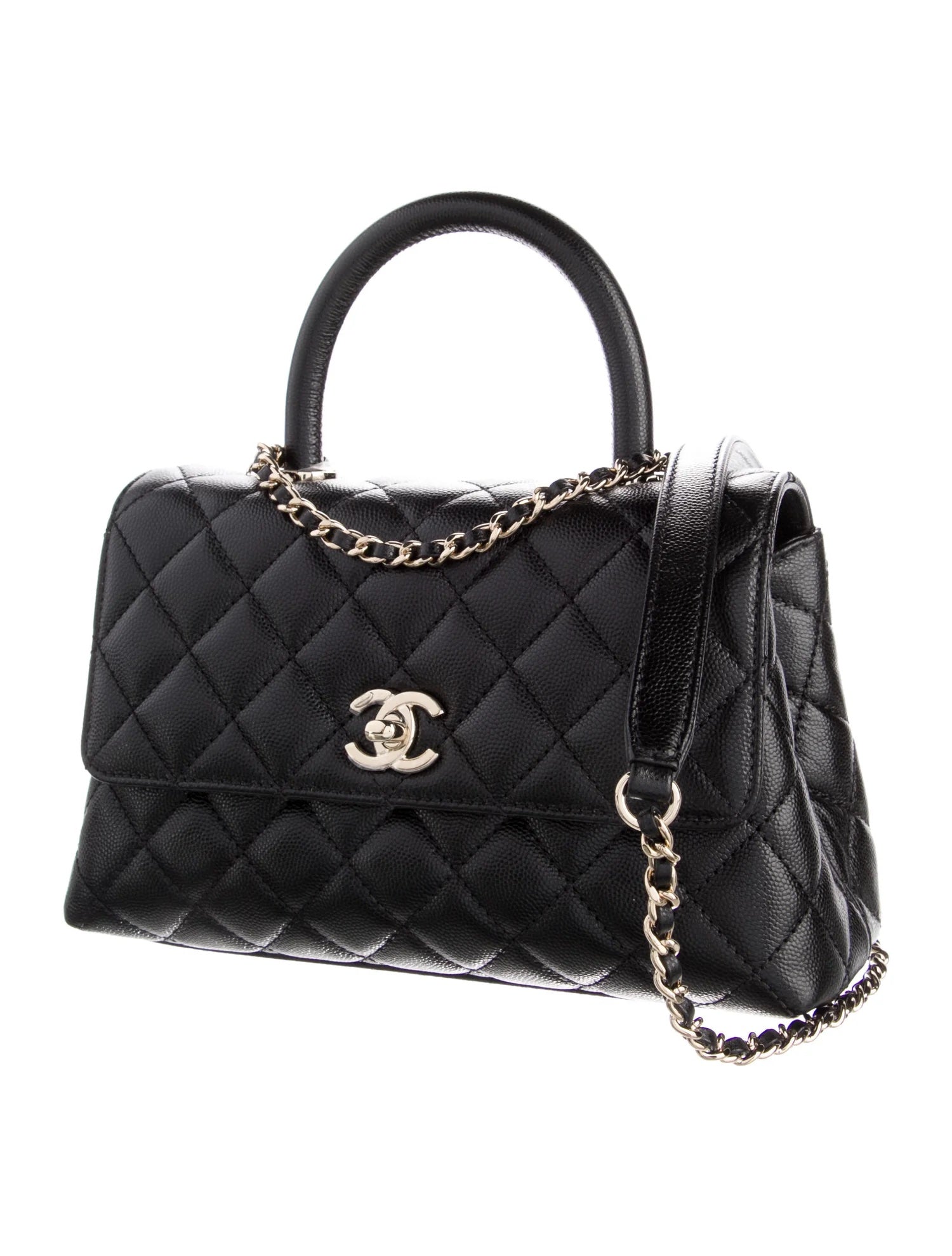 Chanel Caviar Quilted Coco Handle 21P Medium Women Bag
