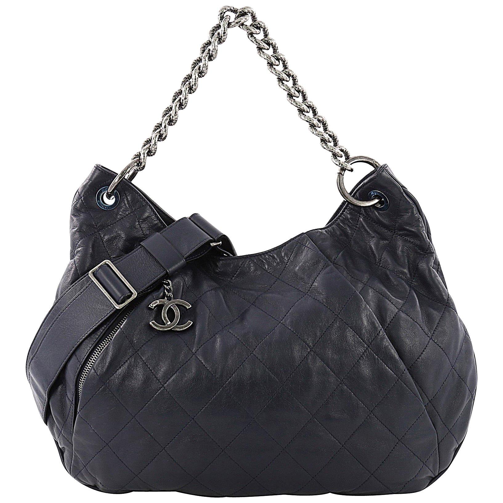 Chanel COCO PLEATS QUILTED CALFSKIN HOBO Shoulder Bag