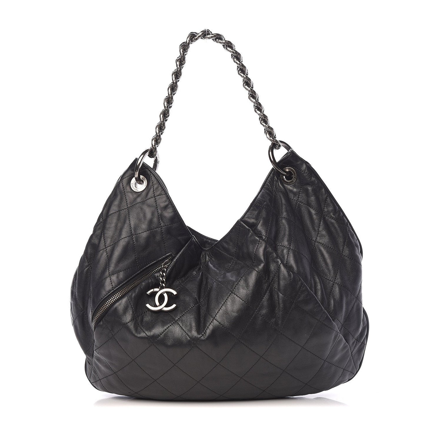 Chanel COCO PLEATS QUILTED CALFSKIN HOBO Shoulder Bag