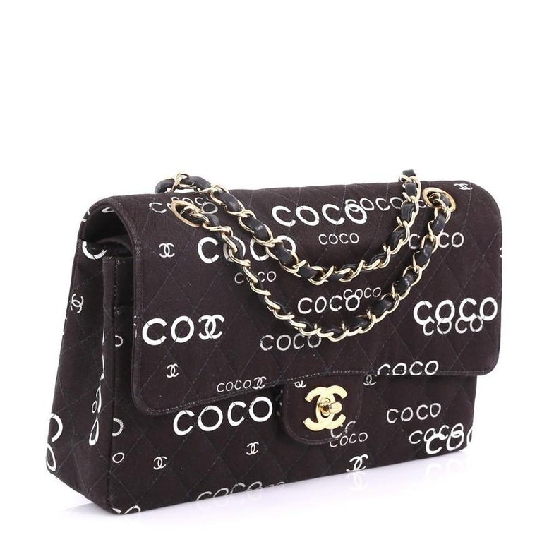 Chanel CLASSIC COCO PRINT DOUBLE FLAP Shoulder Bag