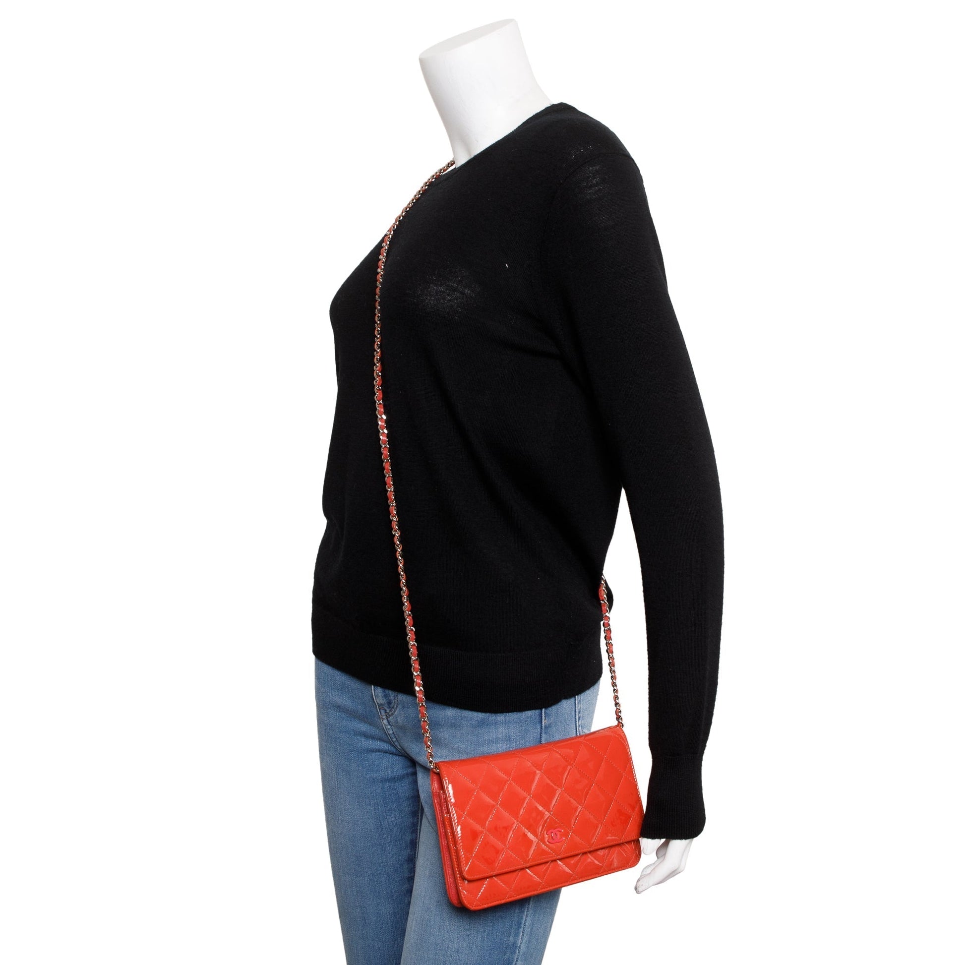 Chanel Coral Patent Classic on Leather Wallet Case