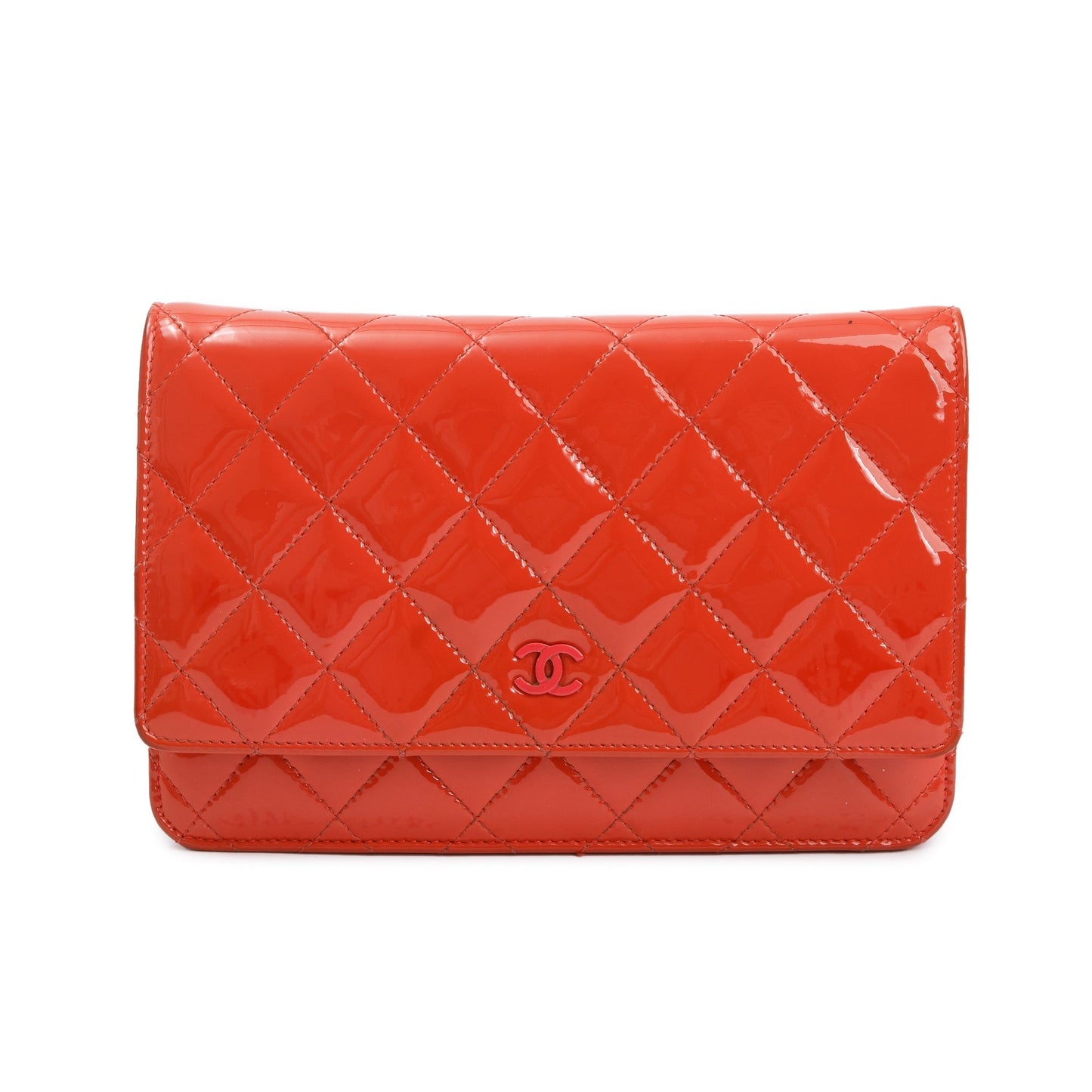 Chanel Coral Patent Classic on Leather Wallet Case