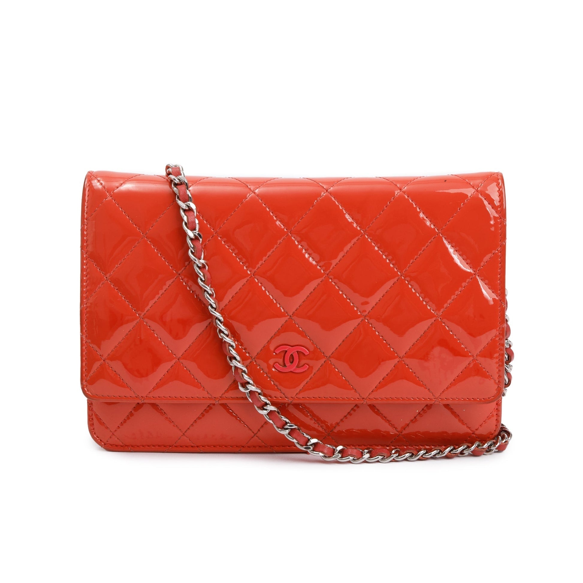 Chanel Coral Patent Classic on Leather Wallet Case
