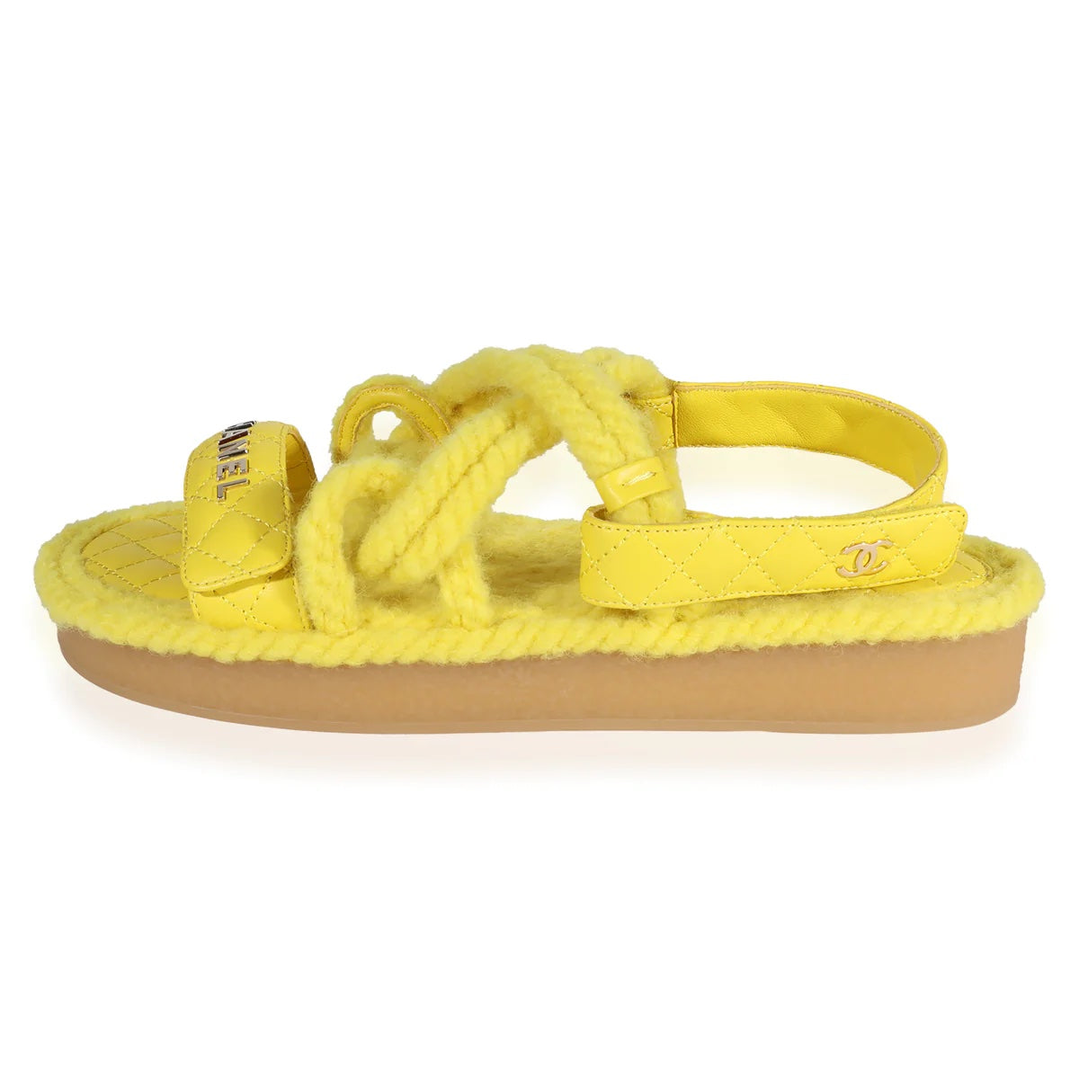 Chanel Quilted Logo Cord & Lambskin Sandals for Women