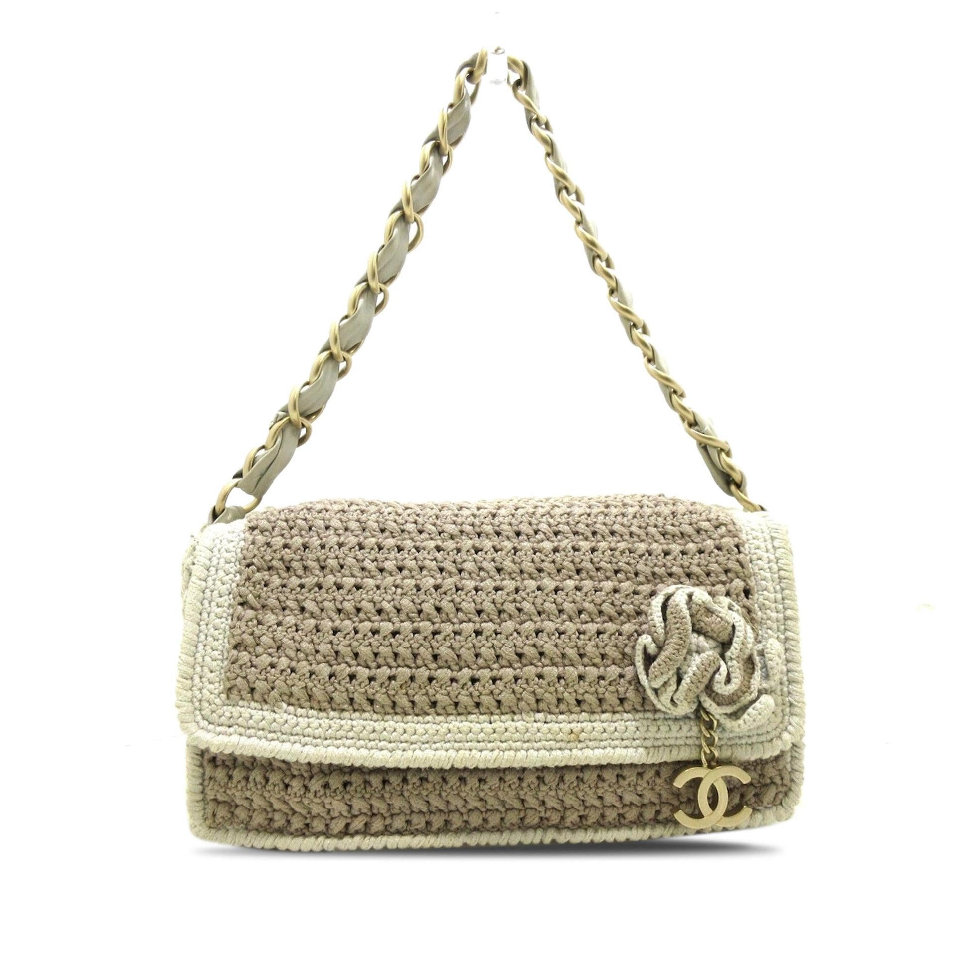 Chanel Crochet Camellia Flap SHG-zv45xL Handbag