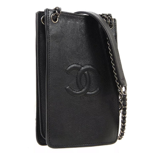 Chanel Caviar Pochette Handle Leather Clutch Bag