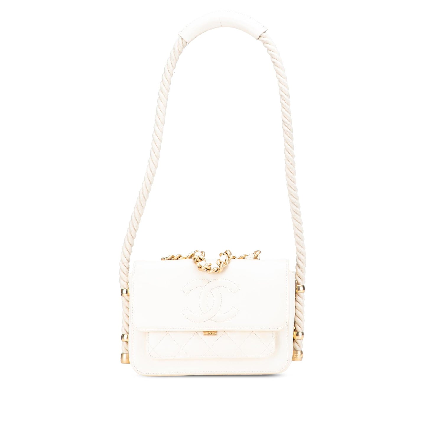 Chanel Crumpled Calfskin En Vogue Rope Flap Handbag
