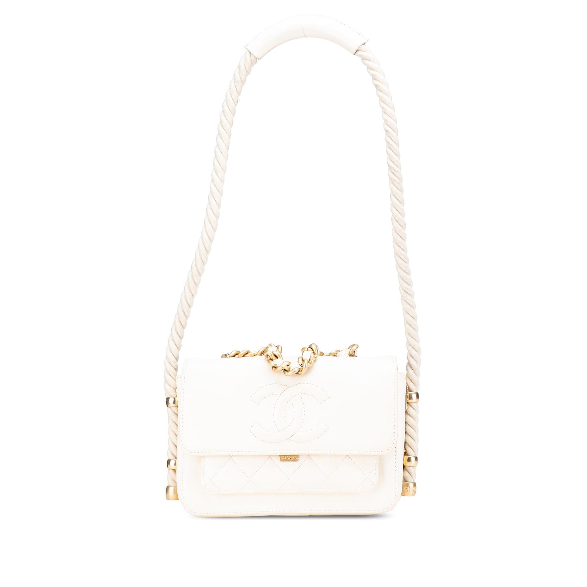 Chanel Crumpled Calfskin En Vogue Rope Flap Handbag