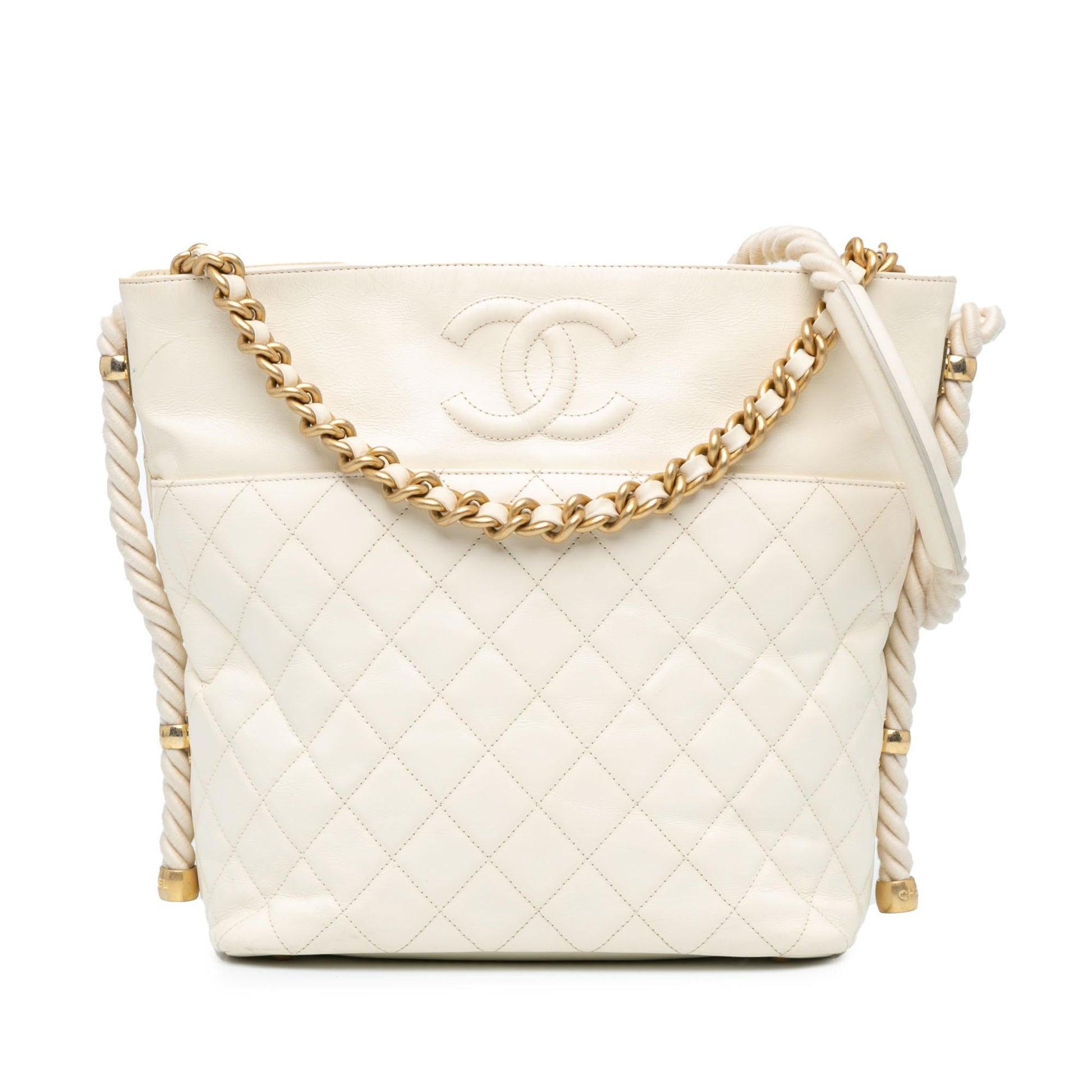 Chanel Crumpled Calfskin En Vogue Rope Satchel Bag Shg Juj6Du