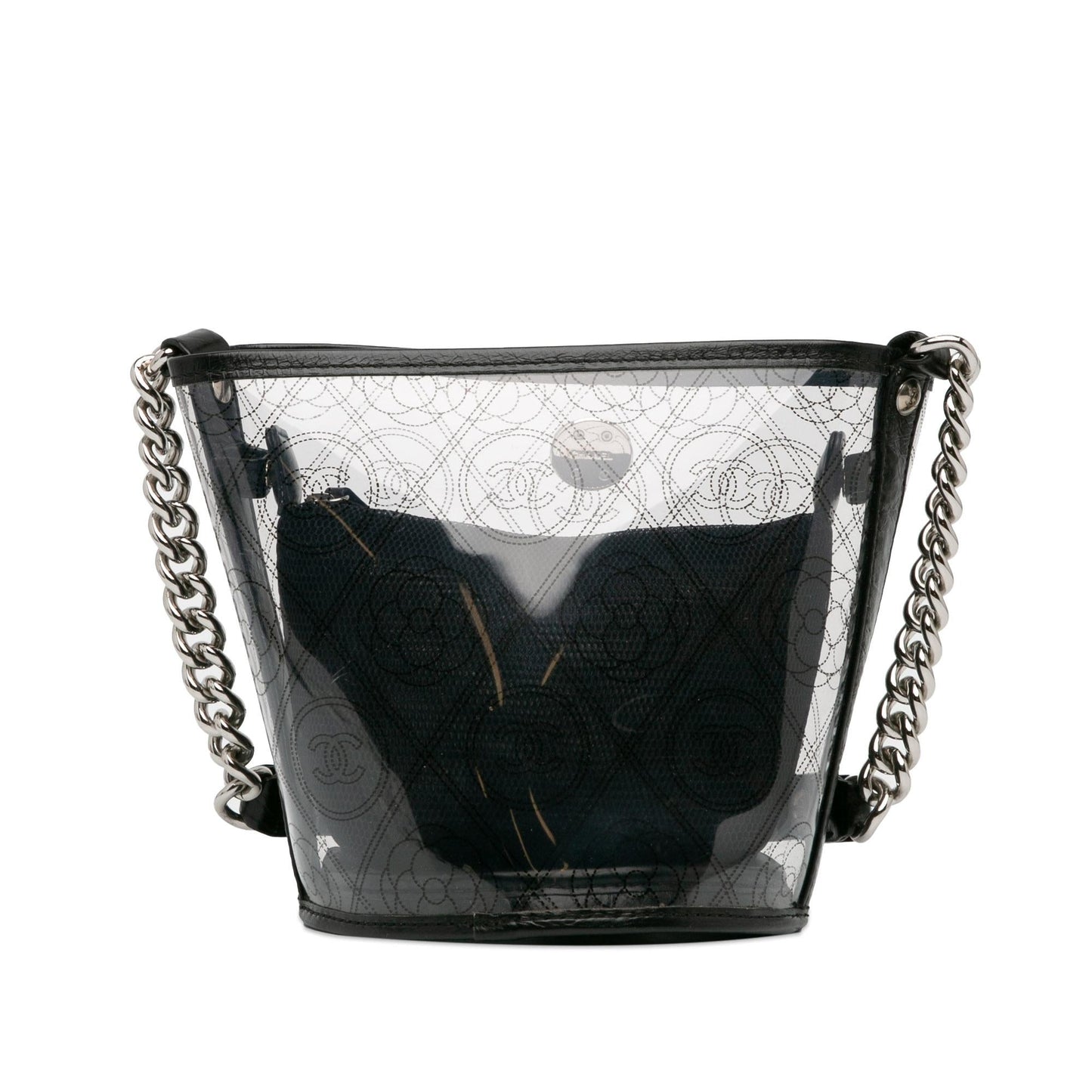 Chanel Crumpled Calfskin PVC Camellia Bucket SHG-i0Pshh Bucket Bag