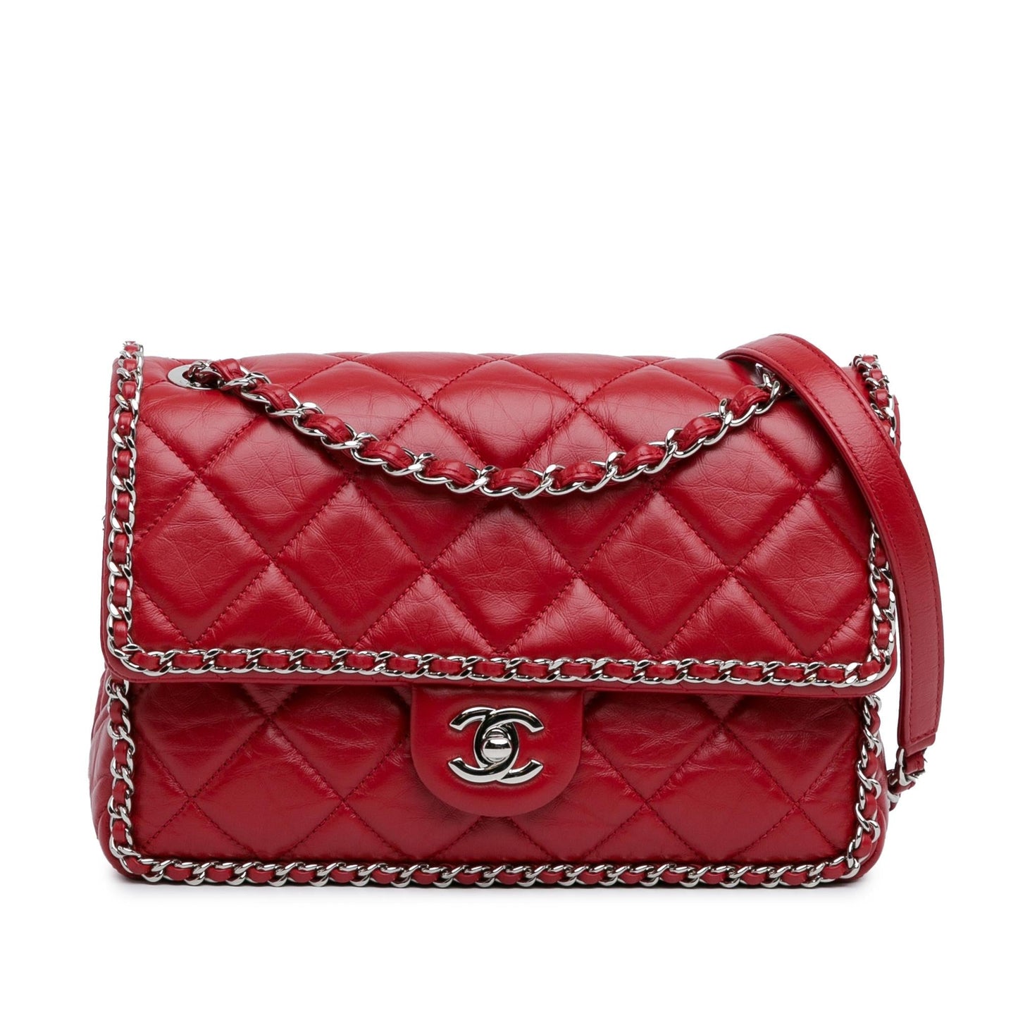Chanel Crumpled All Over Flap Handbag Over Flap