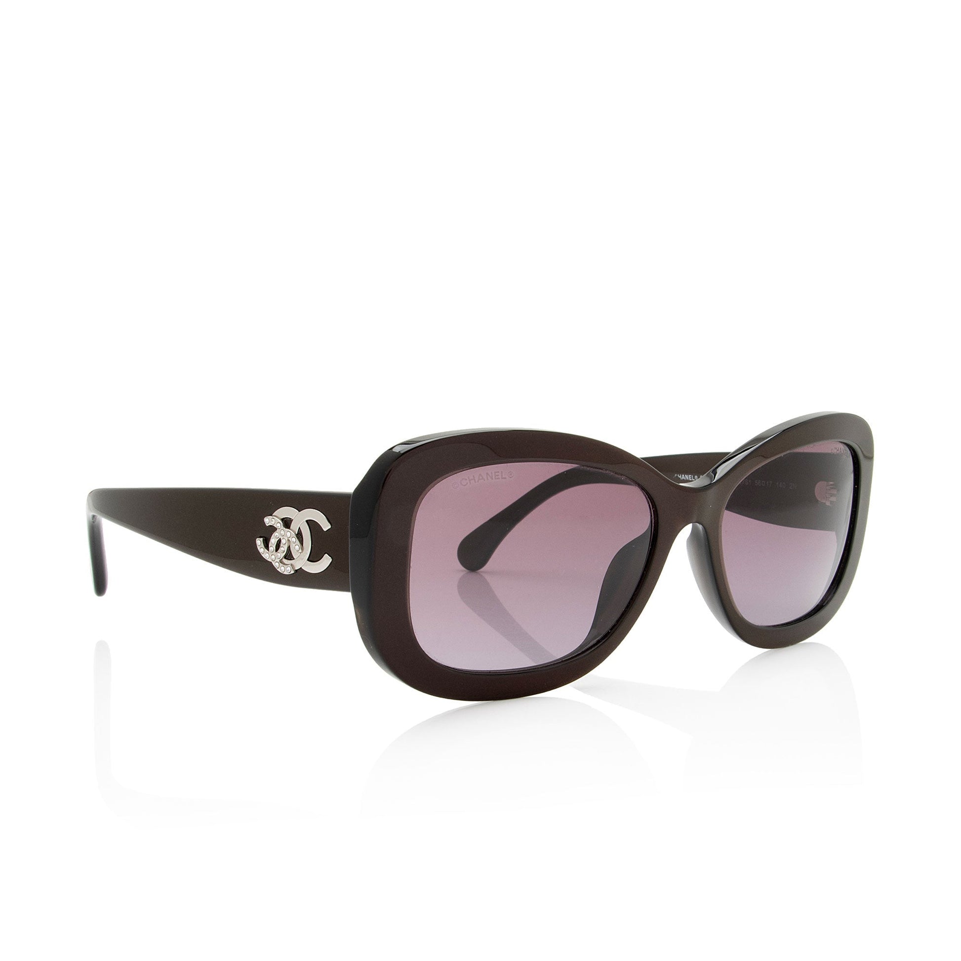Chanel Crystal Cc Rectangular Sunglasses (Shf-1Worz1) Bag