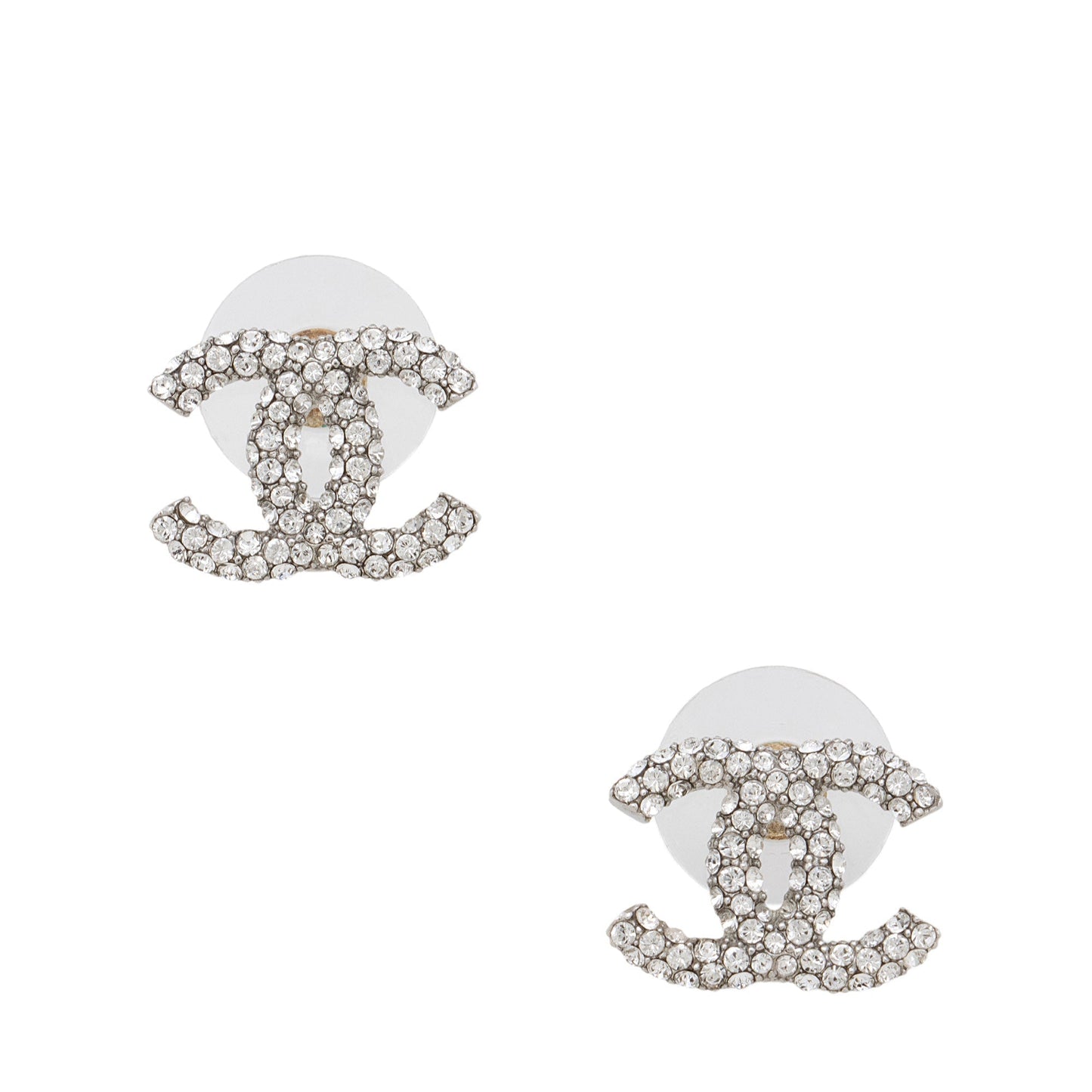 Chanel Crystal Cc Stud Earrings (Shf-Nm Sw)
