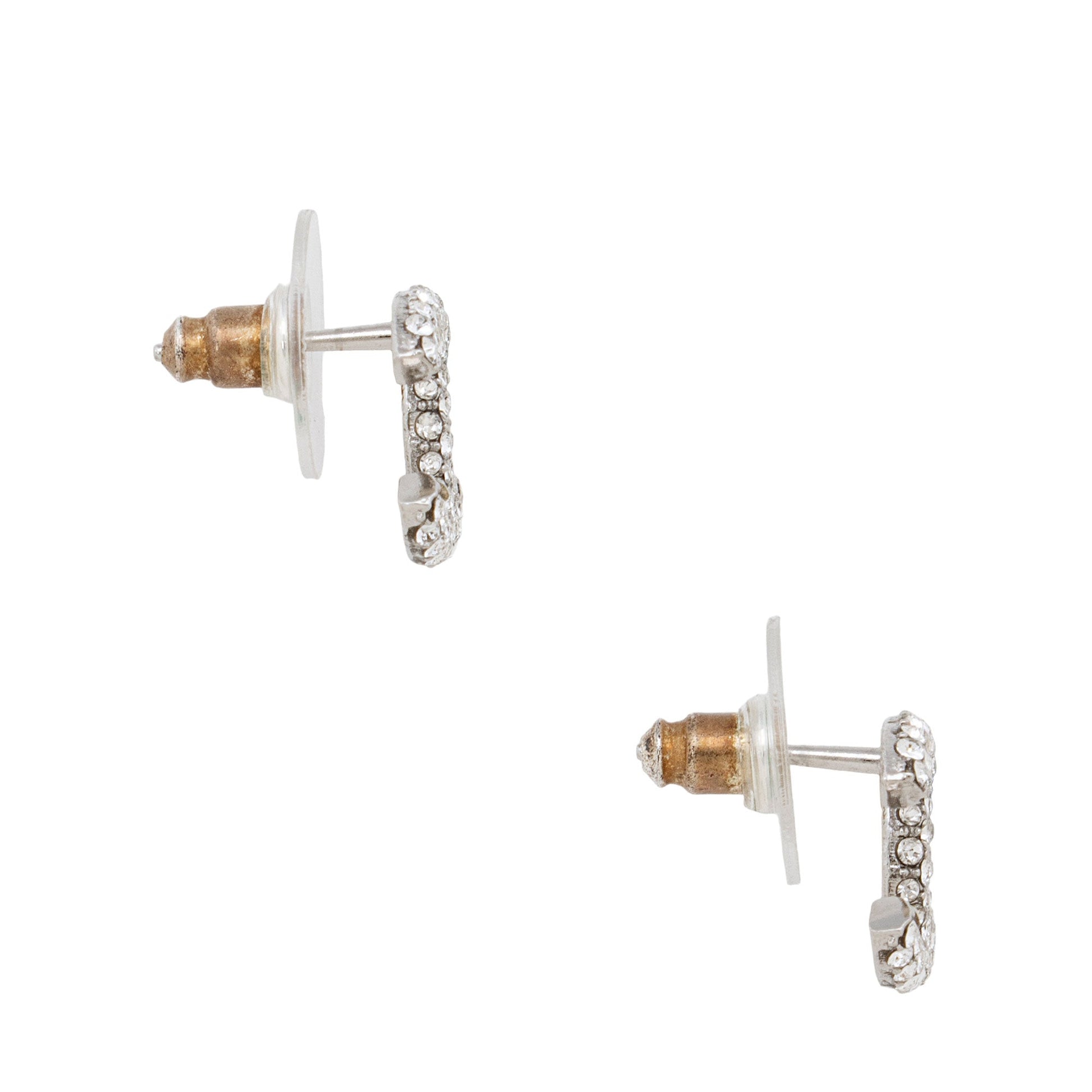 Chanel Crystal CC Stud Earrings (SHF-nm SW)