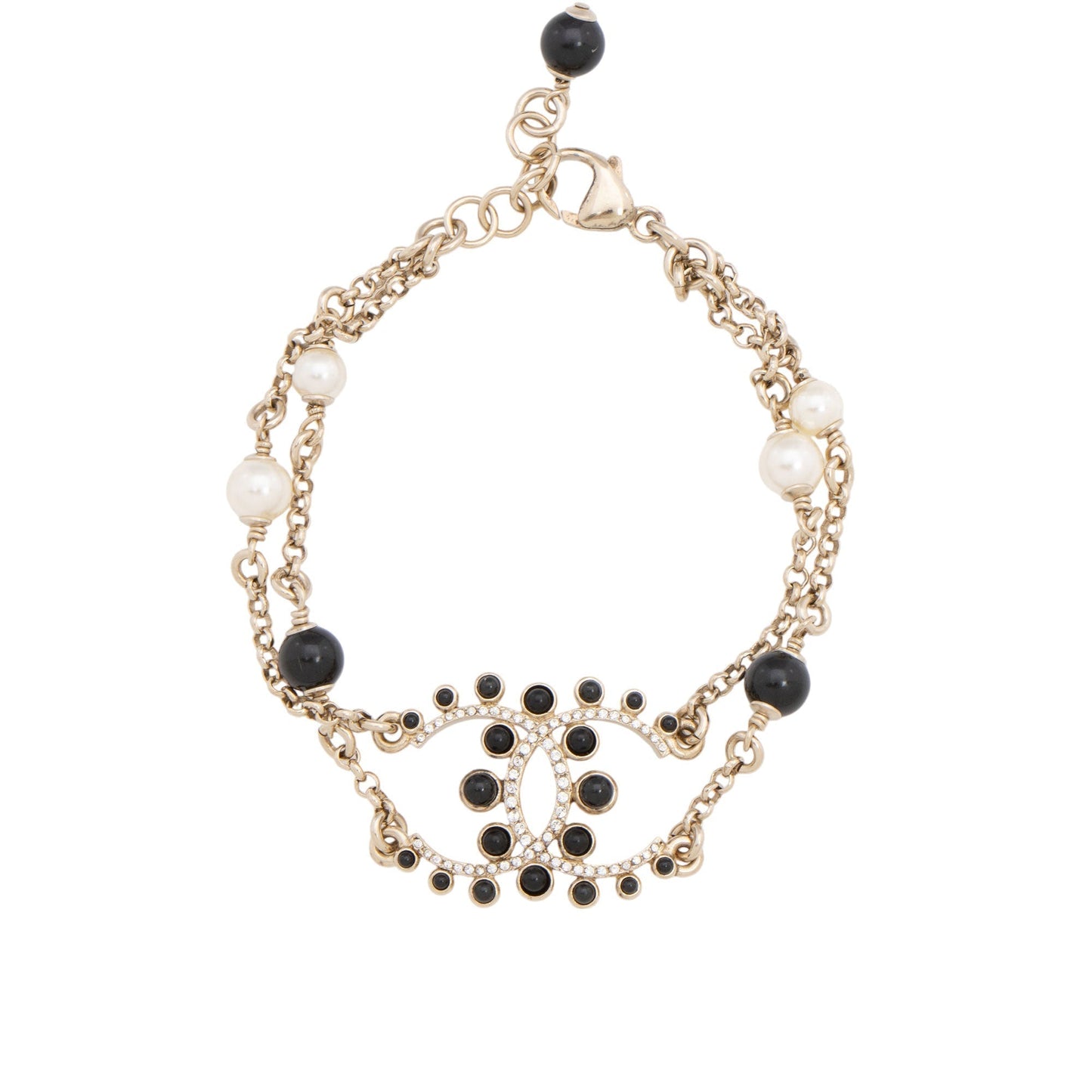 Chanel Crystal Pearl CC Bracelet (SHF-I2oyw1)
