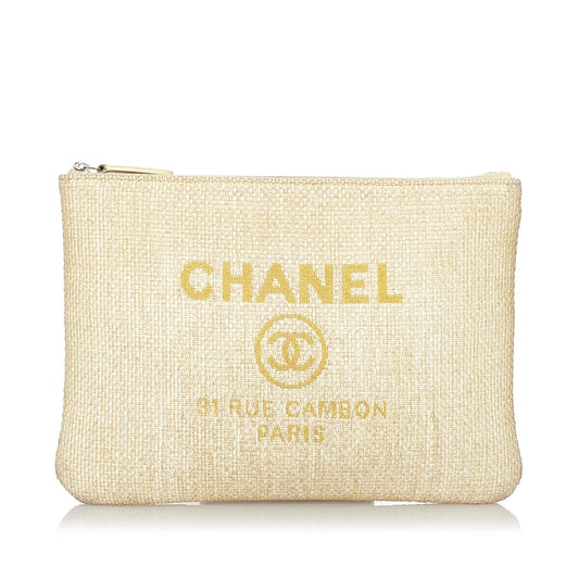 Chanel Deauville O- Raffia SHG Clutch Bag