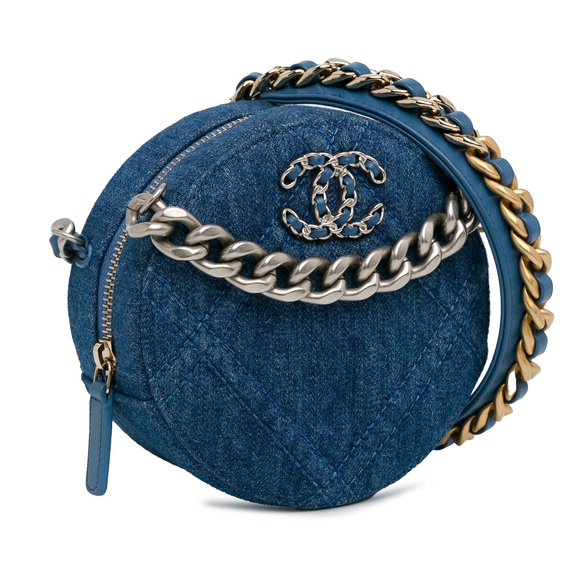 Chanel Denim 19 Round SHG-ZTvgcm Clutch Bag