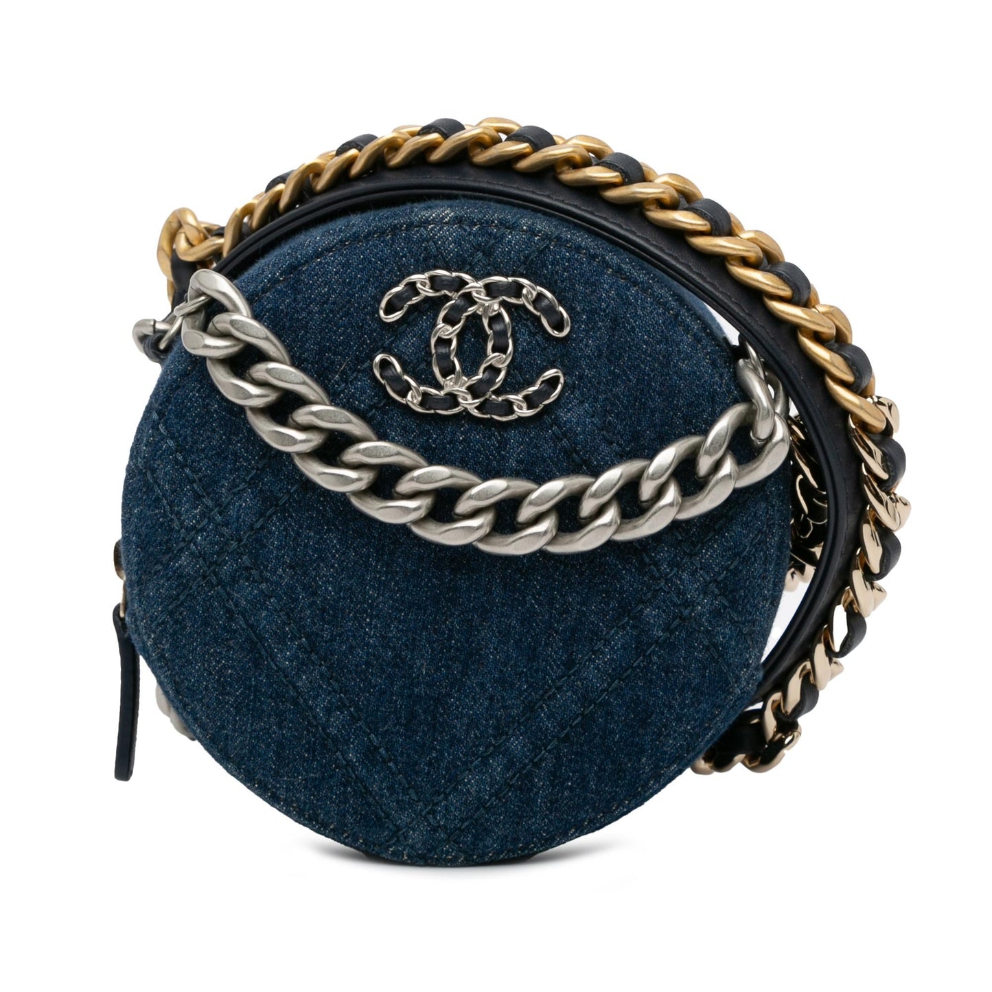Chanel Denim 19 Round SHG-A6jTXJ Clutch Bag