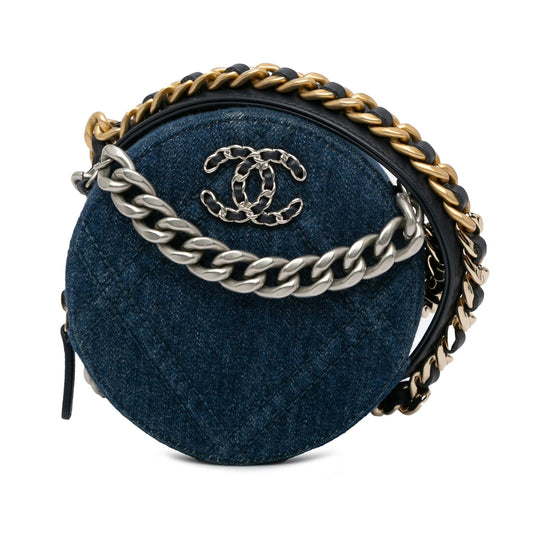 Chanel Denim 19 Round SHG-fQ2FVc Clutch Bag