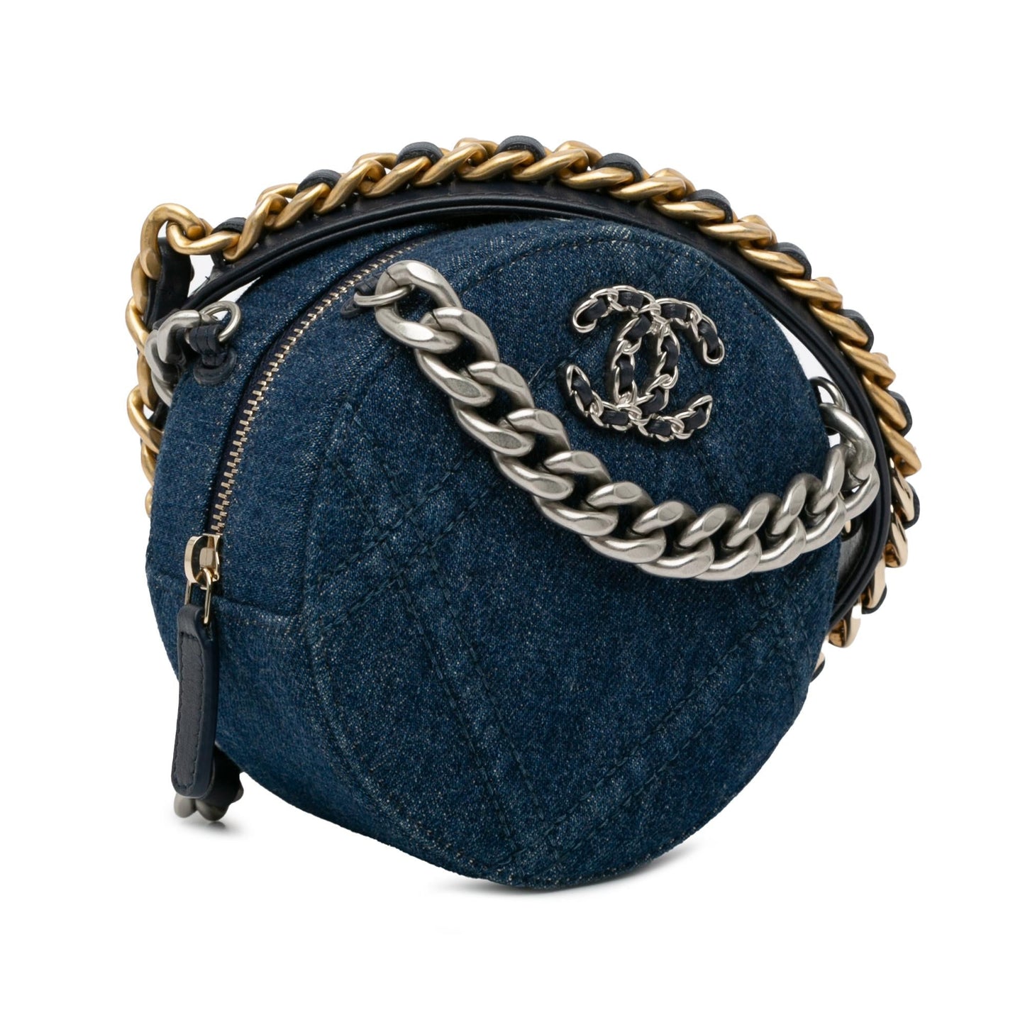 Chanel Denim 19 Round SHG-fQ2FVc Clutch Bag