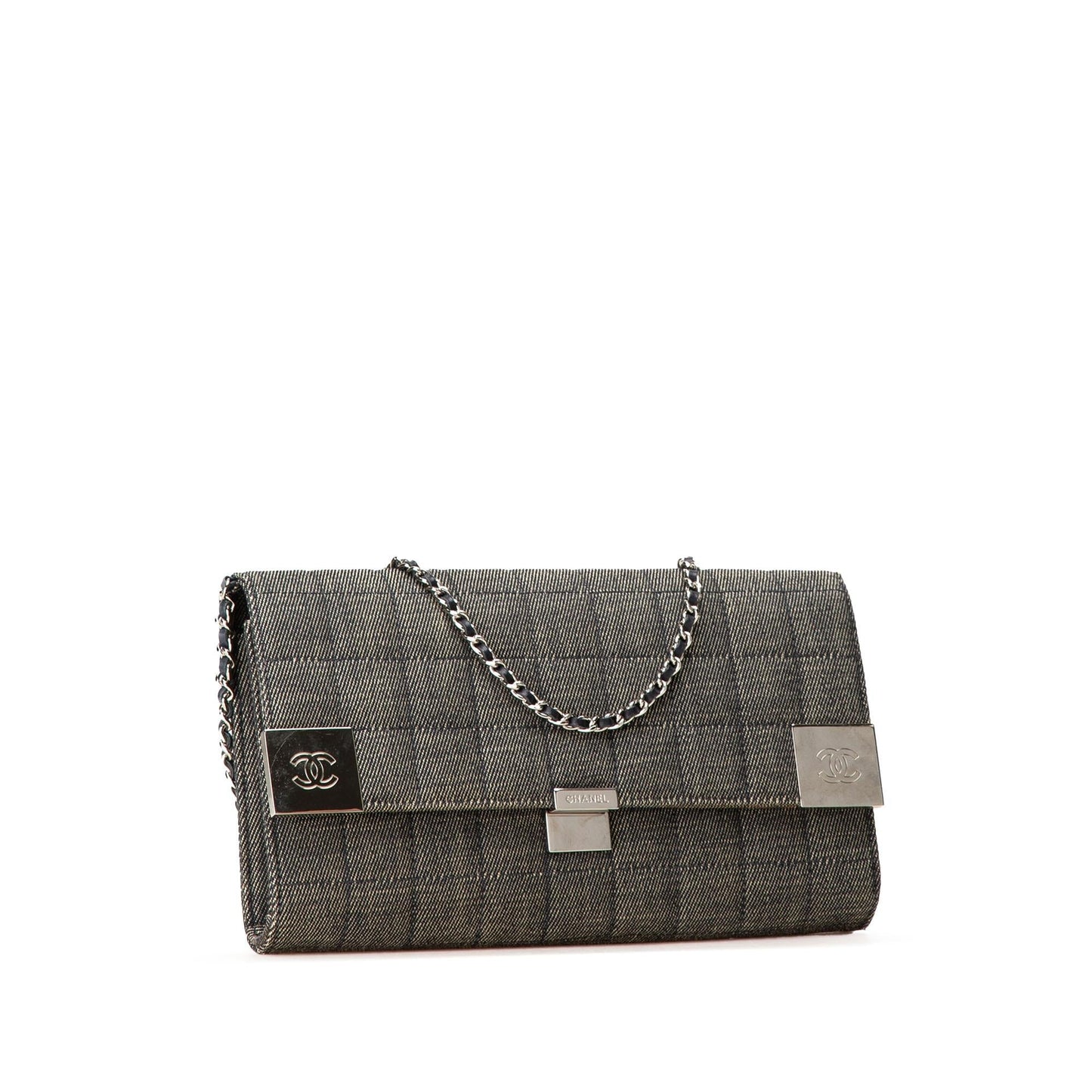 Chanel Denim Choco Bar Flap Handbag