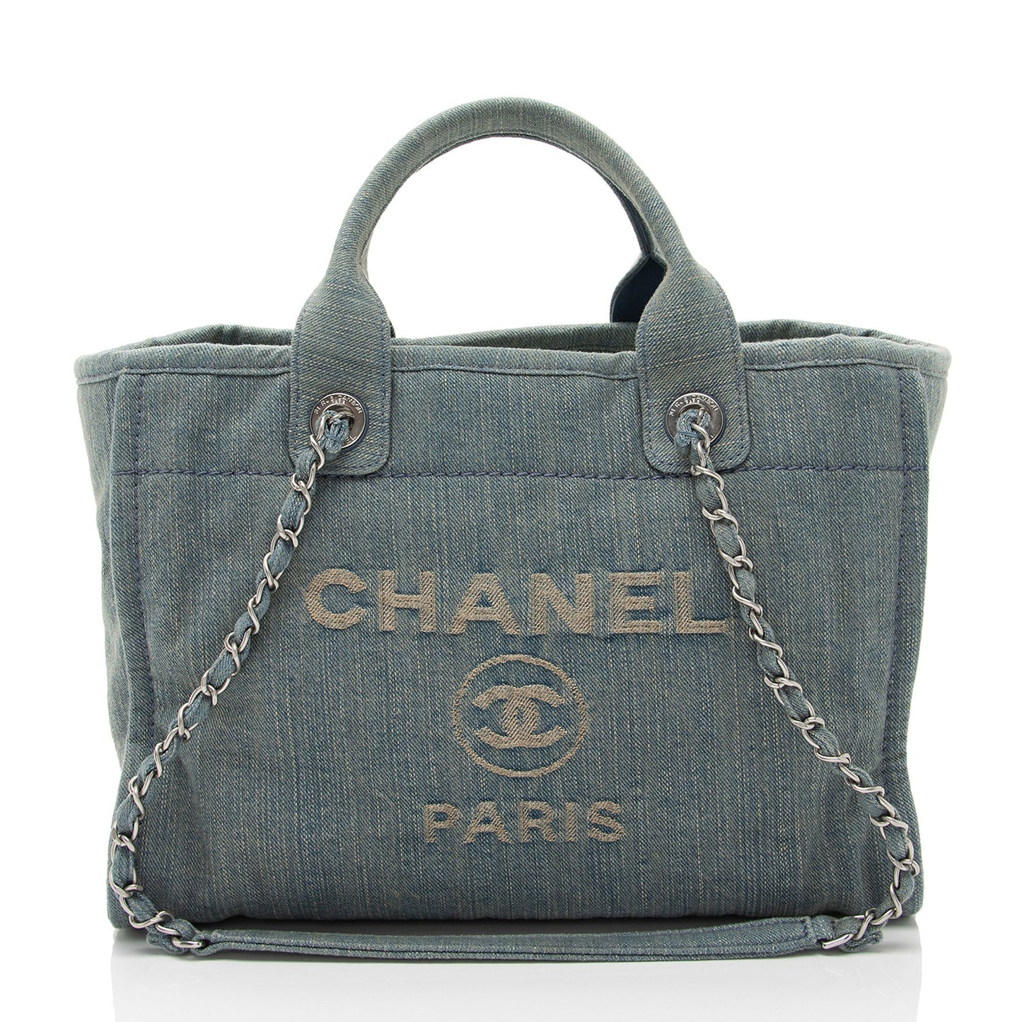 Chanel Denim Deauville Small Tote Bag Shf G3Tqsw