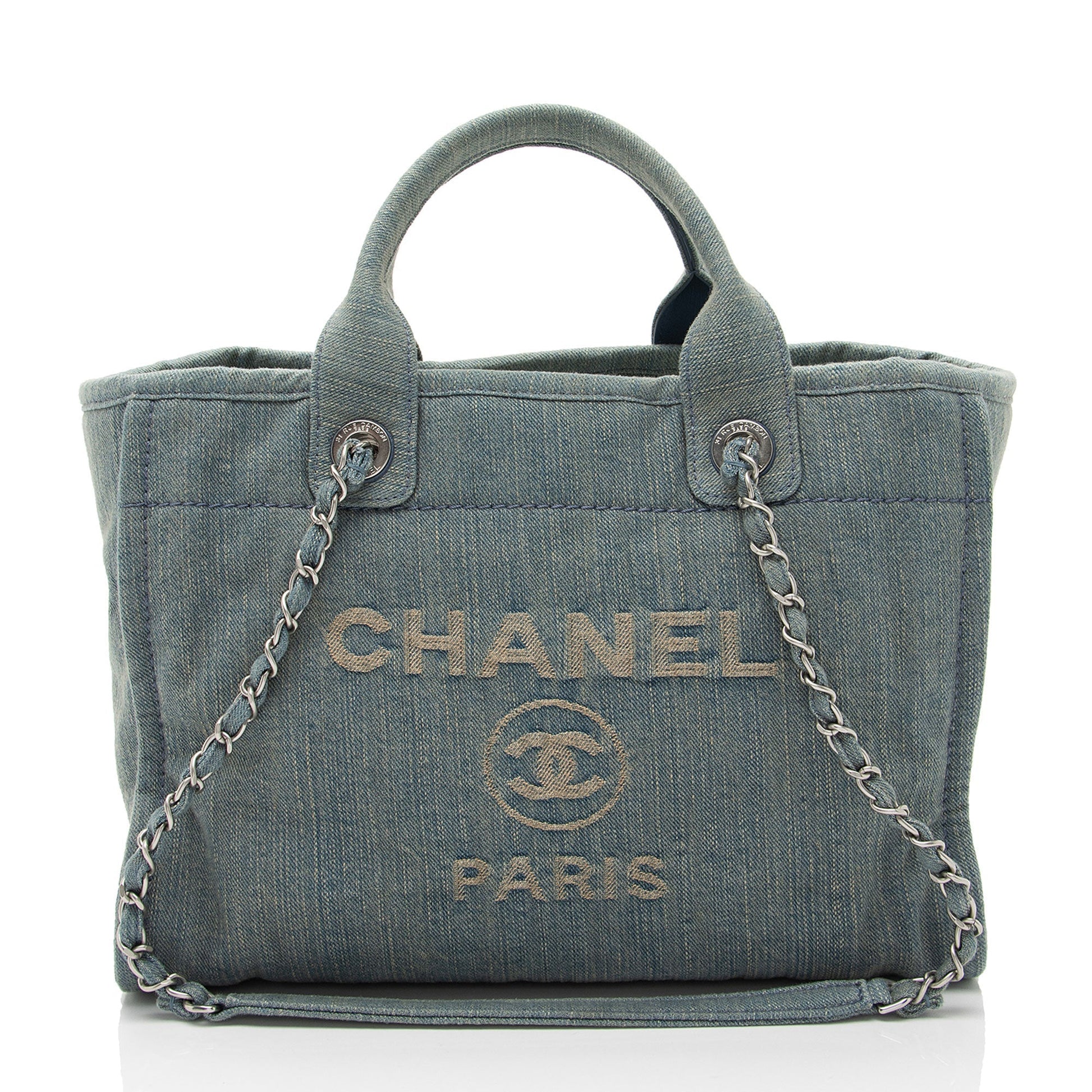 Chanel Denim Deauville Small Tote Bag Shf G3Tqsw