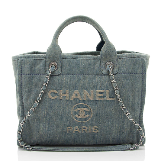 Chanel Denim Deauville Small Tote Bag Shf G3Tqsw