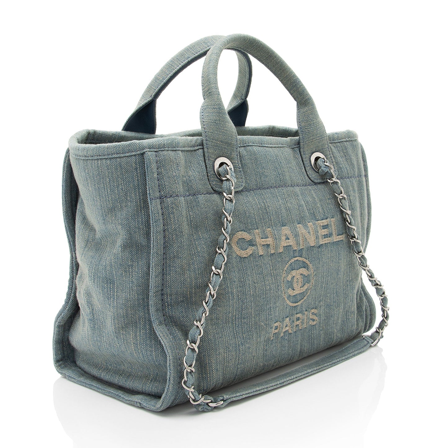 Chanel Denim Deauville Small Tote Bag Shf G3Tqsw