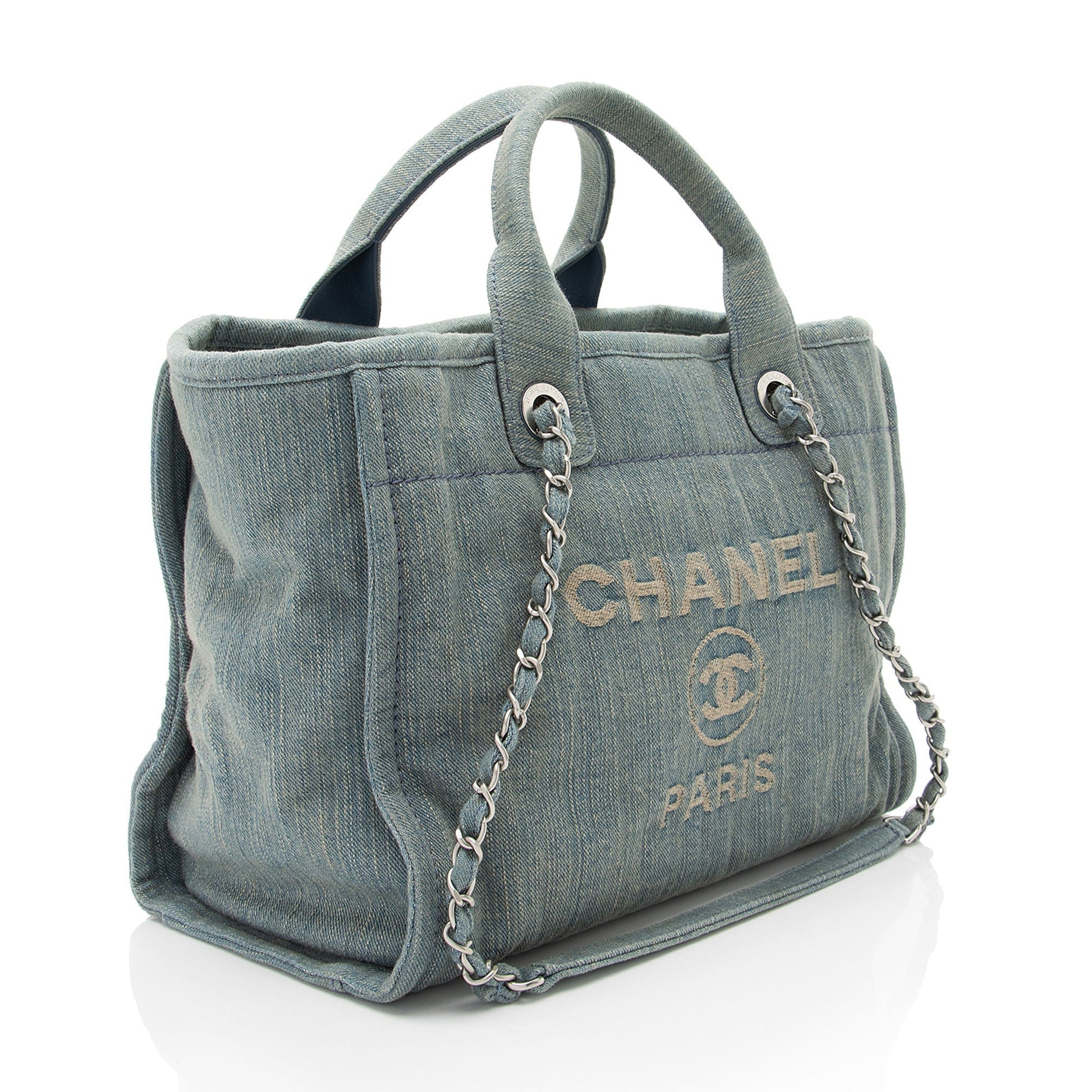 Chanel Denim Deauville Small Tote Bag Shf G3Tqsw