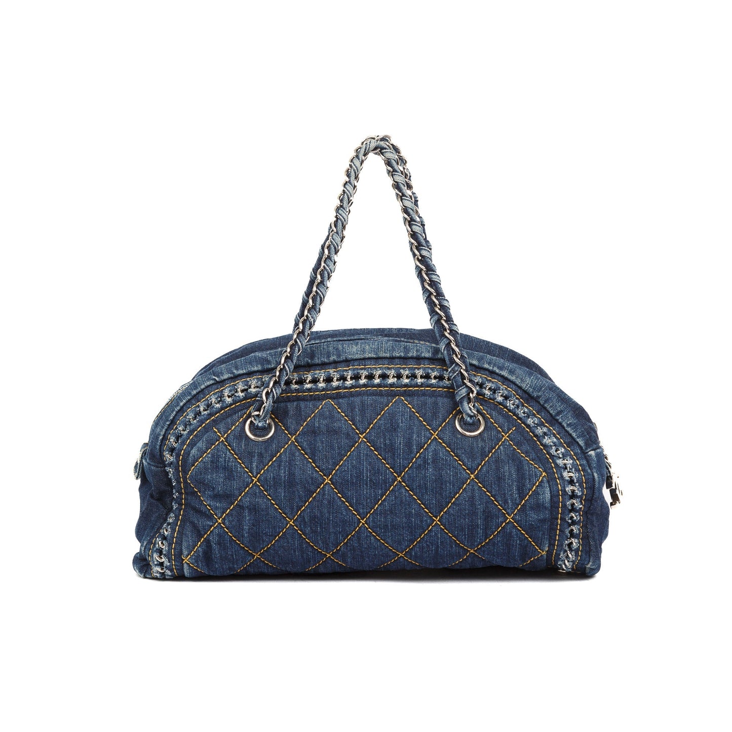Chanel Denim Luxe Ligne Bowler Travel Bag