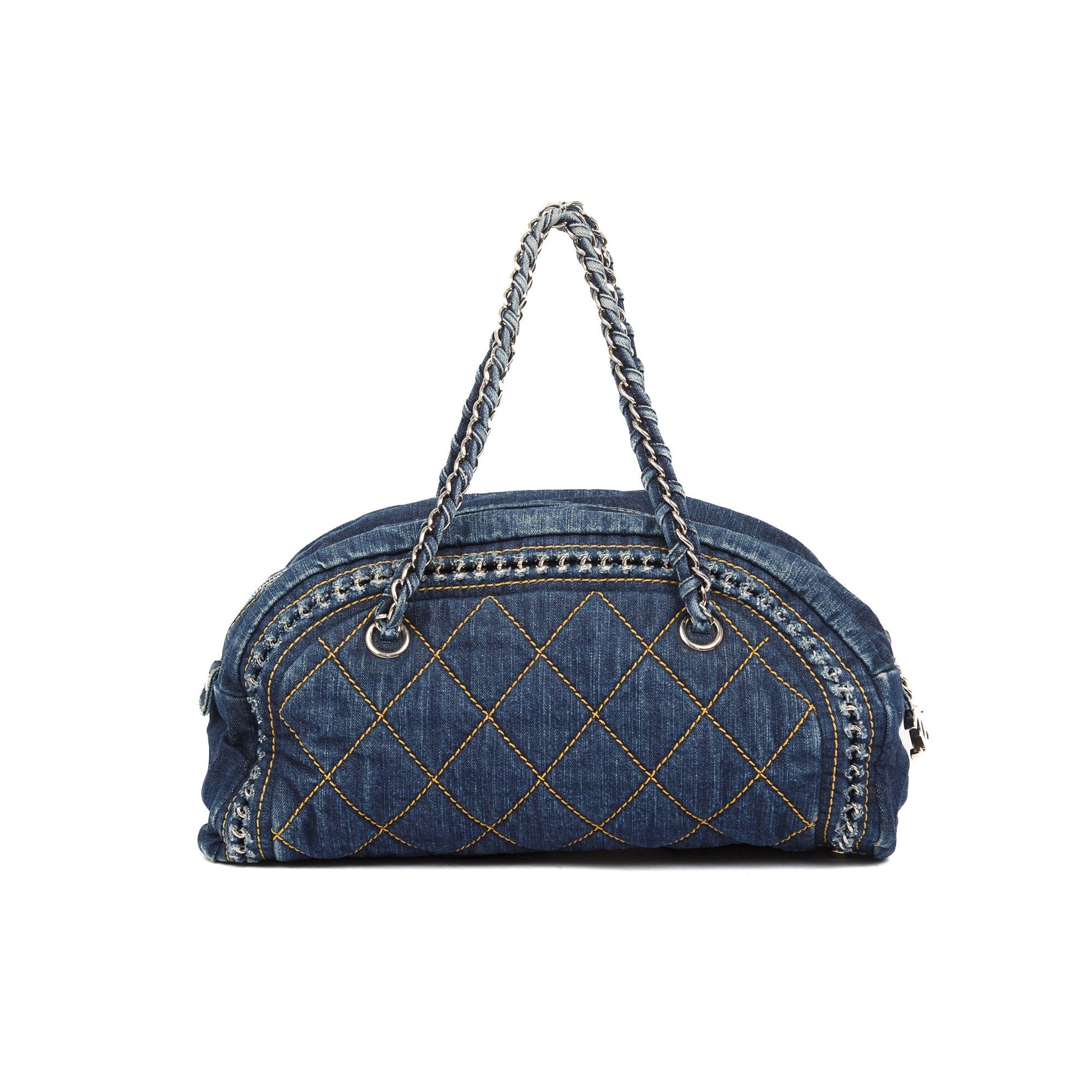 Chanel Denim Luxe Ligne Bowler Travel Bag
