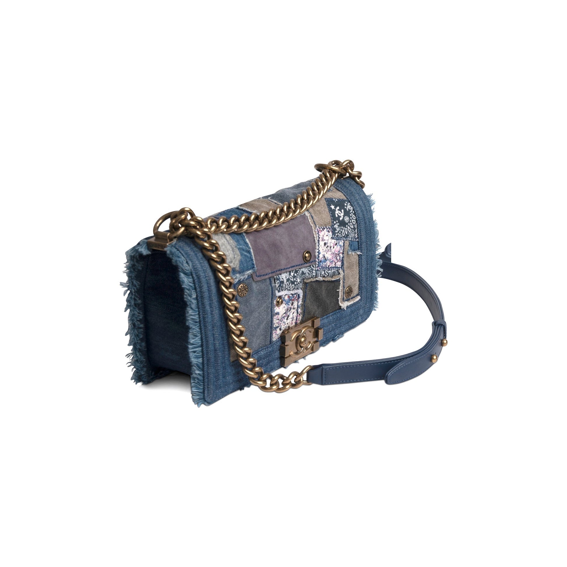 Chanel Denim Patchwork Boy Travel Bag