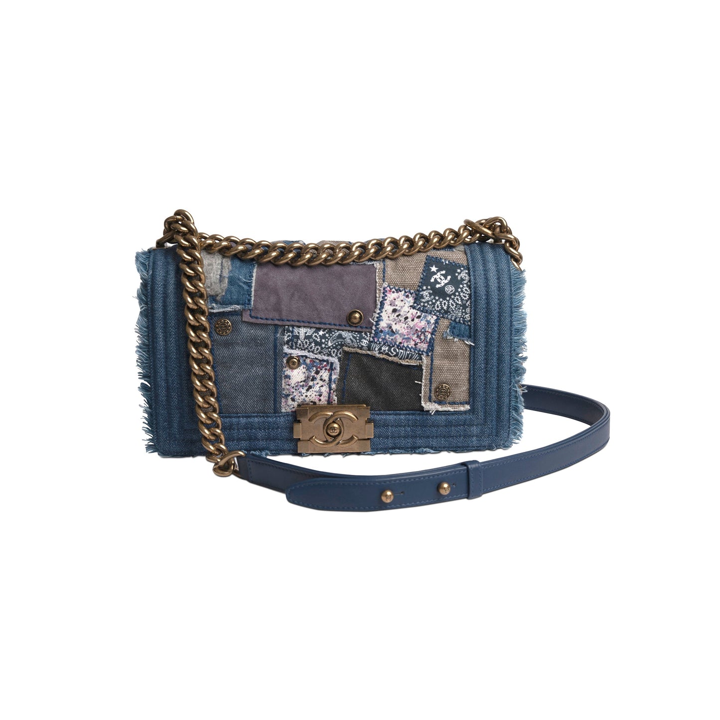 Chanel Denim Patchwork Boy Travel Bag