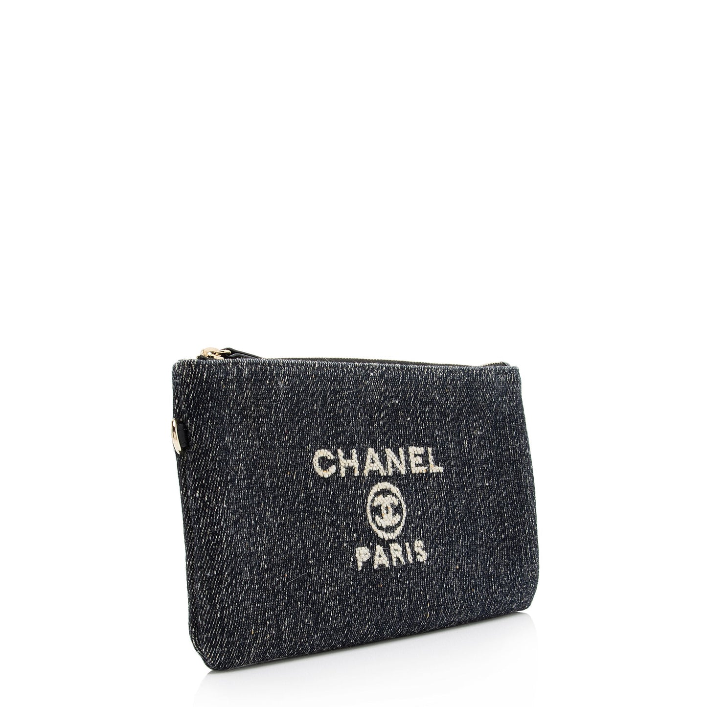 Chanel Denim Pochette SHF Clutch Bag